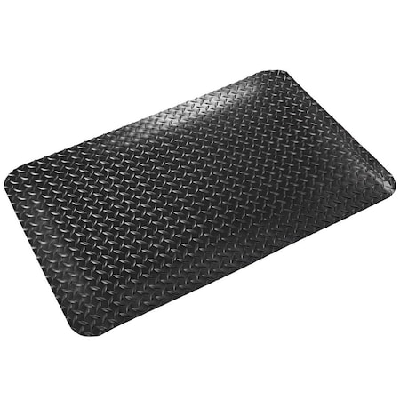 Crown Matting Technologies Antifatigue Mat, 6' L x 4' W, 5/8" Thickness, PVC, Black WD 1246BK